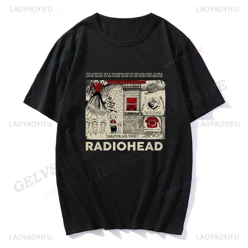Мужская футболка Radiohead Винтажные Классические Футболки Тур по Северной Америке Рок Мальчик женская футболка Camisetas Hombre Хип-хоп Уличный повседневный Топ