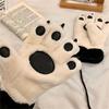 Winter Warm Plush Gloves Thickened Plush Gloves for Adult Teenager Cute Bear Paw Gloves Windproof Fluffy Fleece Gloves for Women