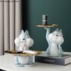 Squirrel Resin Ornaments Stainless Steel Storage Tray Home Accessories Decoration Crafts Piggy Bank Statue Figurines Furnishings