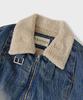 Джинсовая куртка с подкладкой из овчины Hooves Washed Crop Denim [Синий]