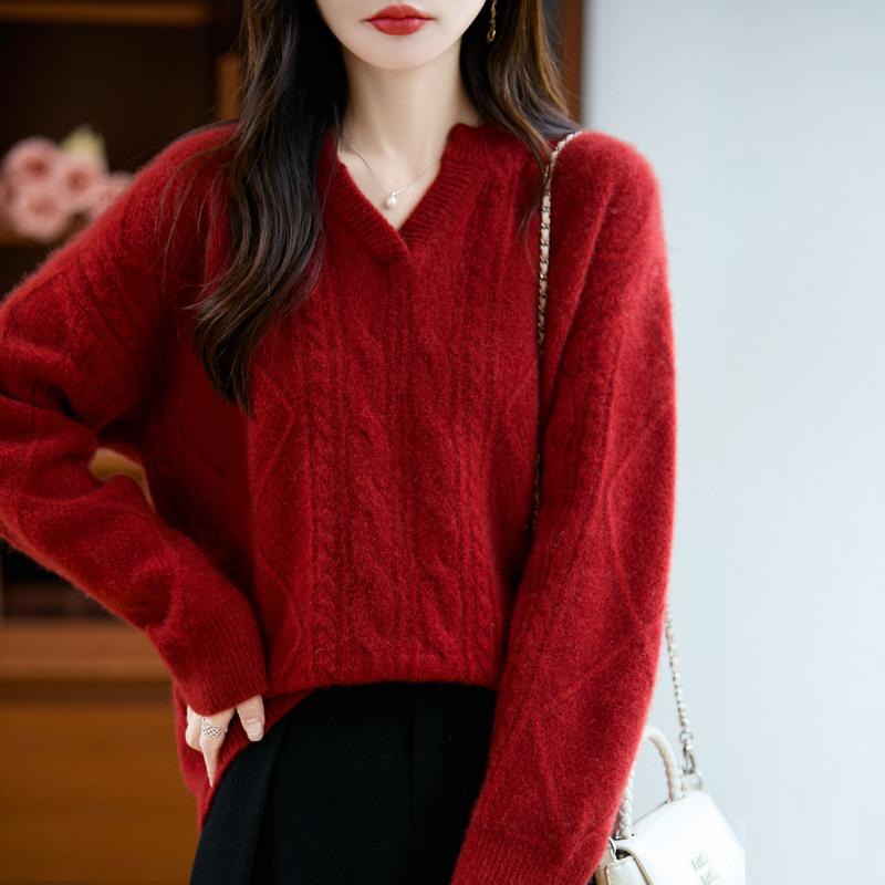 Женский кашемировый свитер Qinghe кашемир 30% кашемир 70% шерсть осенне-зимний пуловер теплый и модный