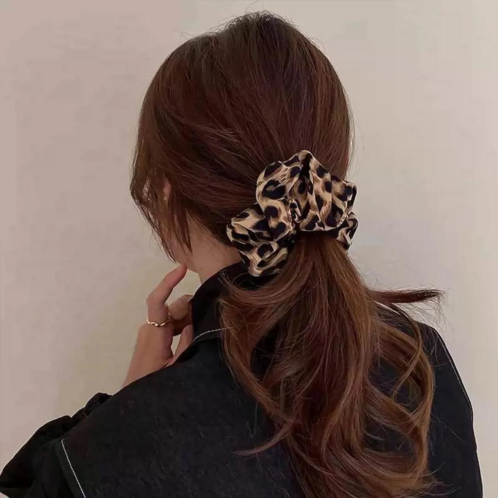 Leopard Print Scrunchies Hair Tie Hair Rope High Elasticity Elastic Hair Band Ponytail Holder Elegant Women Hair Accessories