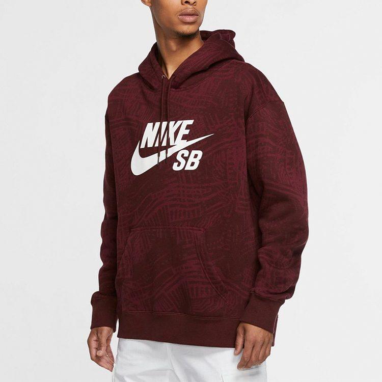 Nike Толстовки Мужские Бордовые С Капюшоном Утепленные Обычные CK5125-638