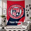 Wall Hanging Tapestry With Custom Name & Text, Stoke City FC Decorative Tapestry For Bedroom