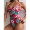 Women's One-Piece Fashion Sexy Print Bikini Beach Swimsuit (With Chest Pad No Steel Bracket)