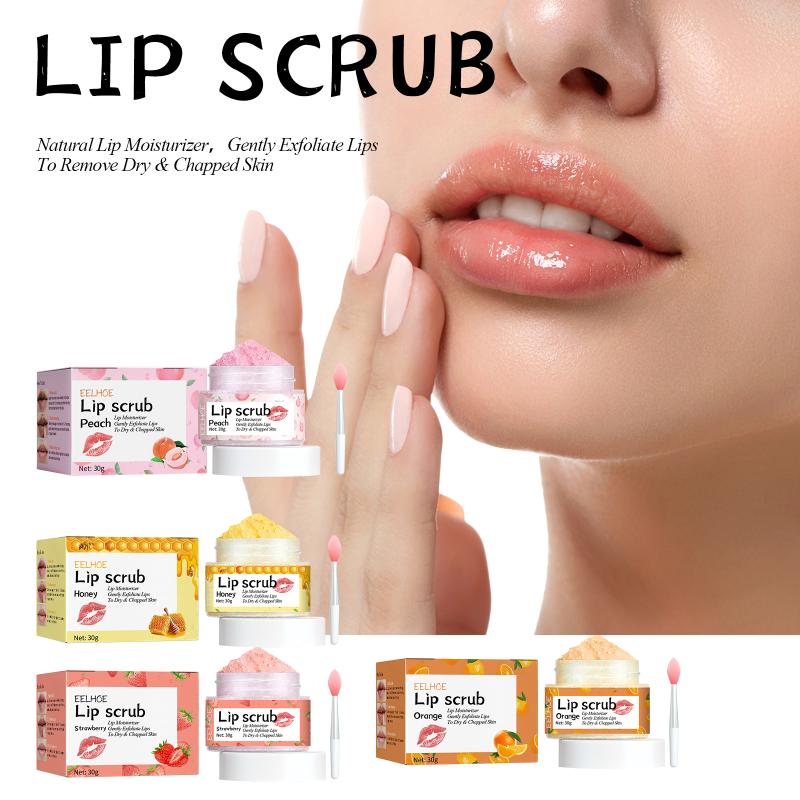 Moisturizing Lip Scrub Natural Fruit Blend Deep Clean Dead Skin Honey Strawberry Orange Lip Care Routine
