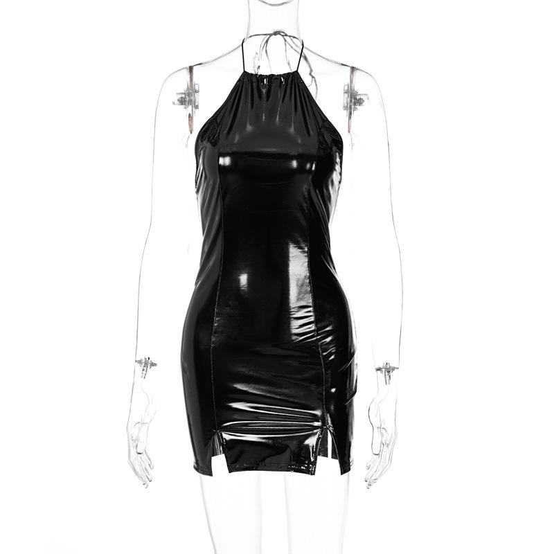 Элегантное облегающее сексуальное женское платье для женщин, лето 2022, с открытыми плечами из искусственной кожи, Клубные вечерние платья, женское платье Femme