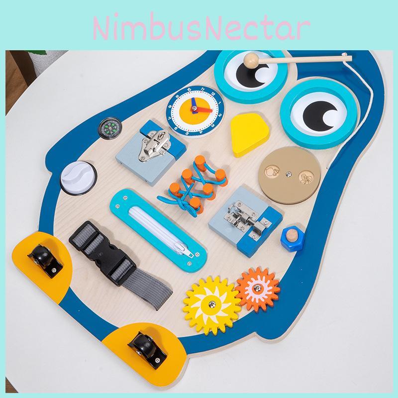 Penguin Shaped Wooden Unlock Montessori Entertainment Board Children Puzzle Toy