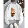 Three Little Cats Are Secretly Watching You Print Hoodie Women Street Loose Sweatshirt Basics Sporty Pullover Winter Clothes