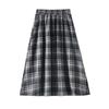 Women Plaid Skirt High Waist Vintage Wool A Line Loose Mid Length for Fall Winter