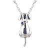 Necklace Dog Motif Silver Selectable Birthstone [Future Angel] Women's (September Sapphire)