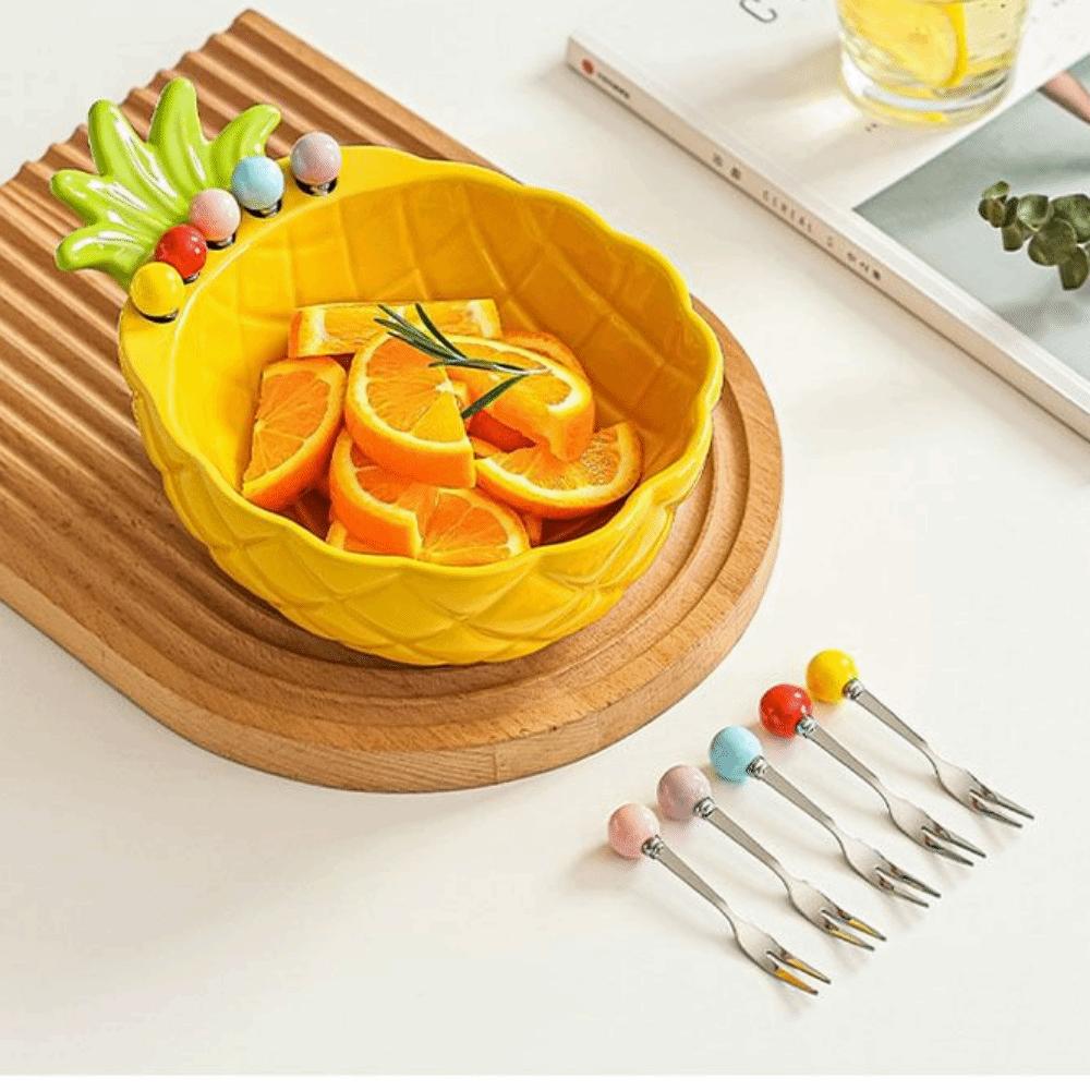 Cream-Style Fruit Serving Plate Reusable Ceramic Fruit Bowl Salad Dessert Bowl Kitchen Use