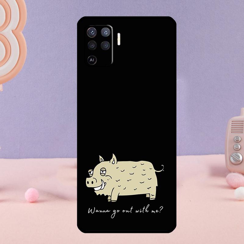 Cute wild boar funny Cartoon Phone Case For Oppo A38 A18 A58 A78 A98 A79 A40 A60 A80 A16 A76 A96 A15 A74 A94 A54 A77 A17