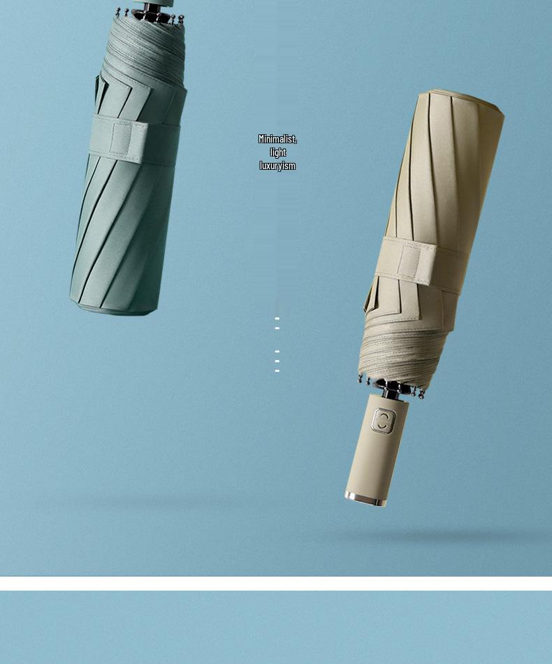 Men's Minimalist Nordic-Style Fully Automatic Folding Umbrella for Rain or Shine