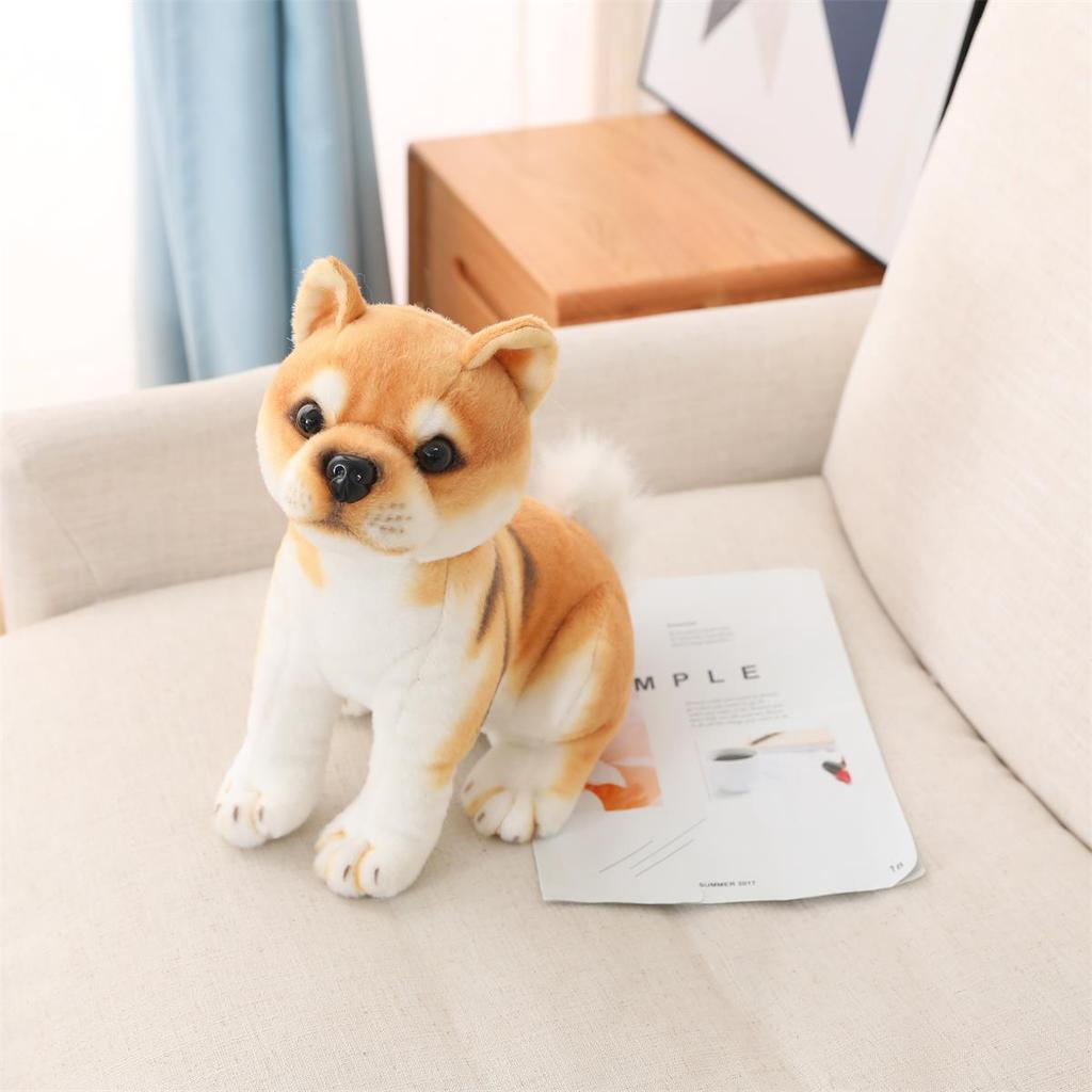 Cute Simulated Shiba Inu Doll Half Kachai Doll Baby Cognition Plush Toy Dog Sleeping Small Throw Pillow Gift