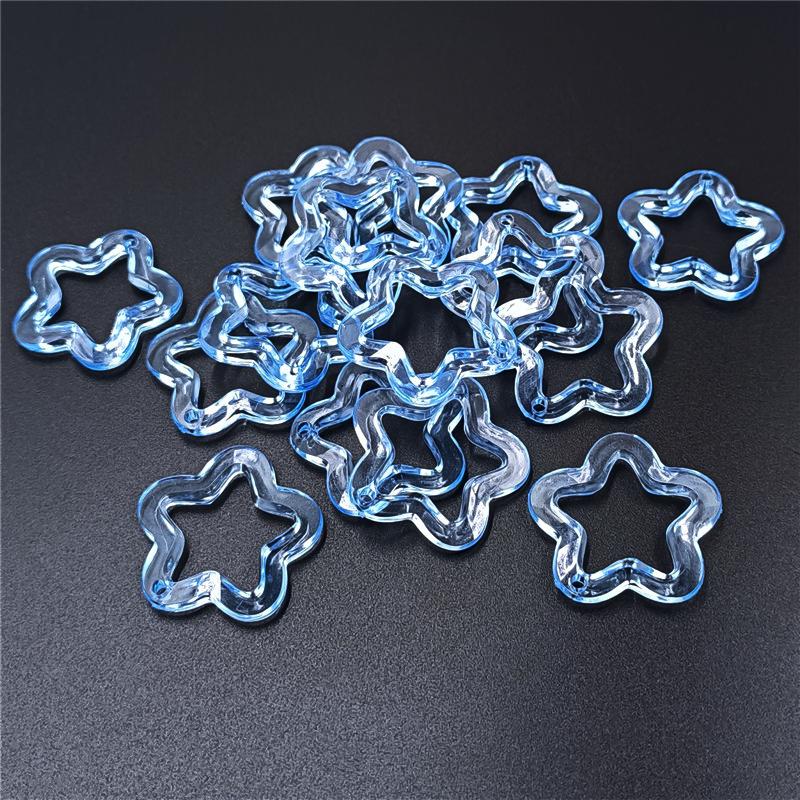 Home Party Supplies Fashion Acrylic DIY Jewelry Accessories 30mm Star Loose Beads for Bracelet Earring Making Material Transparent Charms Creative