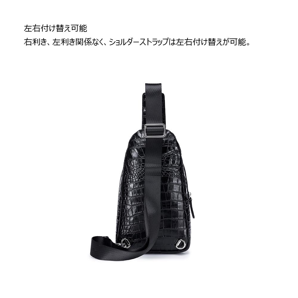 Сумка кроссбоди/одноплечевая сумка Whatna из натуральной коровьей кожи с тиснением под крокодила для мужчин, натуральная толстая кожа, черная или коричневая, ML-8879 (черный)
