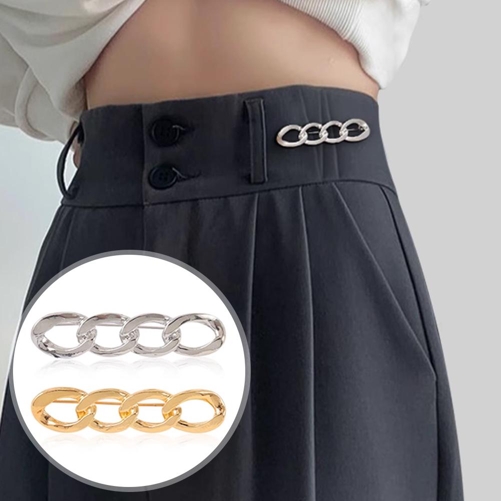 Pants Wasit Tightening Button DIY Alloy Buckle Women Chain Brooch Lapel Charm Pin Clothes Clip Badge Dress Decoration Pin