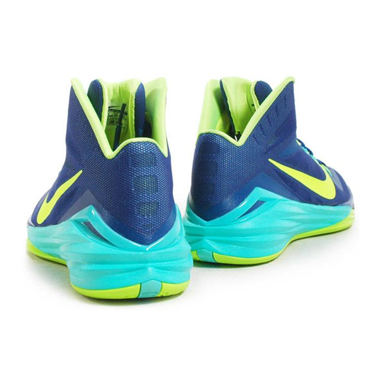 Nike Hyperdunk 2014 Круглый носок Тканевая амортизация Нескользящая Высокие Баскетбольные кроссовки Мужские Синий Желтый 653650-473
