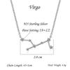 Jiamiaoi Ожерелье 12 Знаков Зодиака из стерлингового серебра 925 пробы, кулон в виде знака зодиака с деликатными стразами, элегантная кубическая циркония