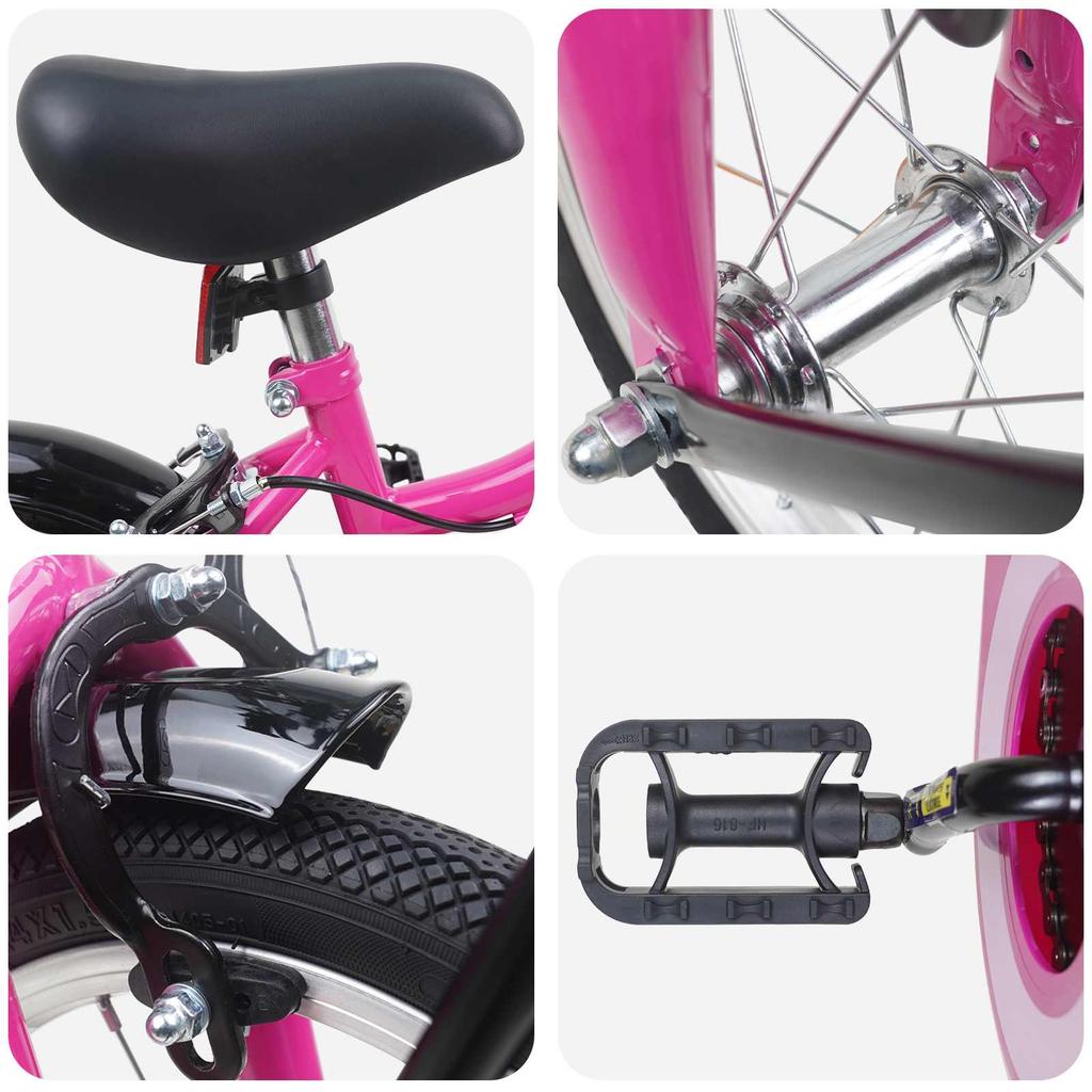 Kids  Bicycle 12 Inch for Ages 2 4 Pink and Black