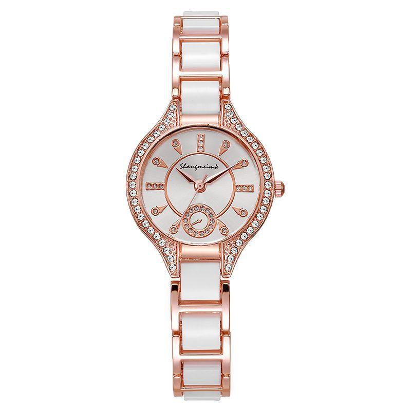 Женские кварцевые часы с бриллиантами - Точный механизм, Элегантный дизайн, Повседневные часы