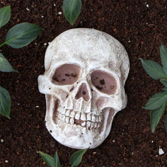 Реалистичная фигура черепа в натуральную величину, украшение в виде человеческого черепа, декор на Хэллоуин, статуя ужаса из смолы, водонепроницаемое украшение для дома и офиса, двора