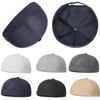 Retro Brimless Docker Cap Quick Drying Melon Skin Caps Casual Skullcap  Unisex