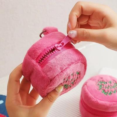 Мини-сумка для хранения для женщин и девочек, кавайная дорожная сумка, украшения, новые милые наушники, маленькая вещь, плюшевый кошелек для монет, украшения для ключей