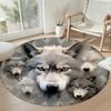 Wolf Round Carpet Design for Study room Decorate room Playrooms Game Room Anti-slip Round Rug Anime Office Decor Birthday Christmas Gift