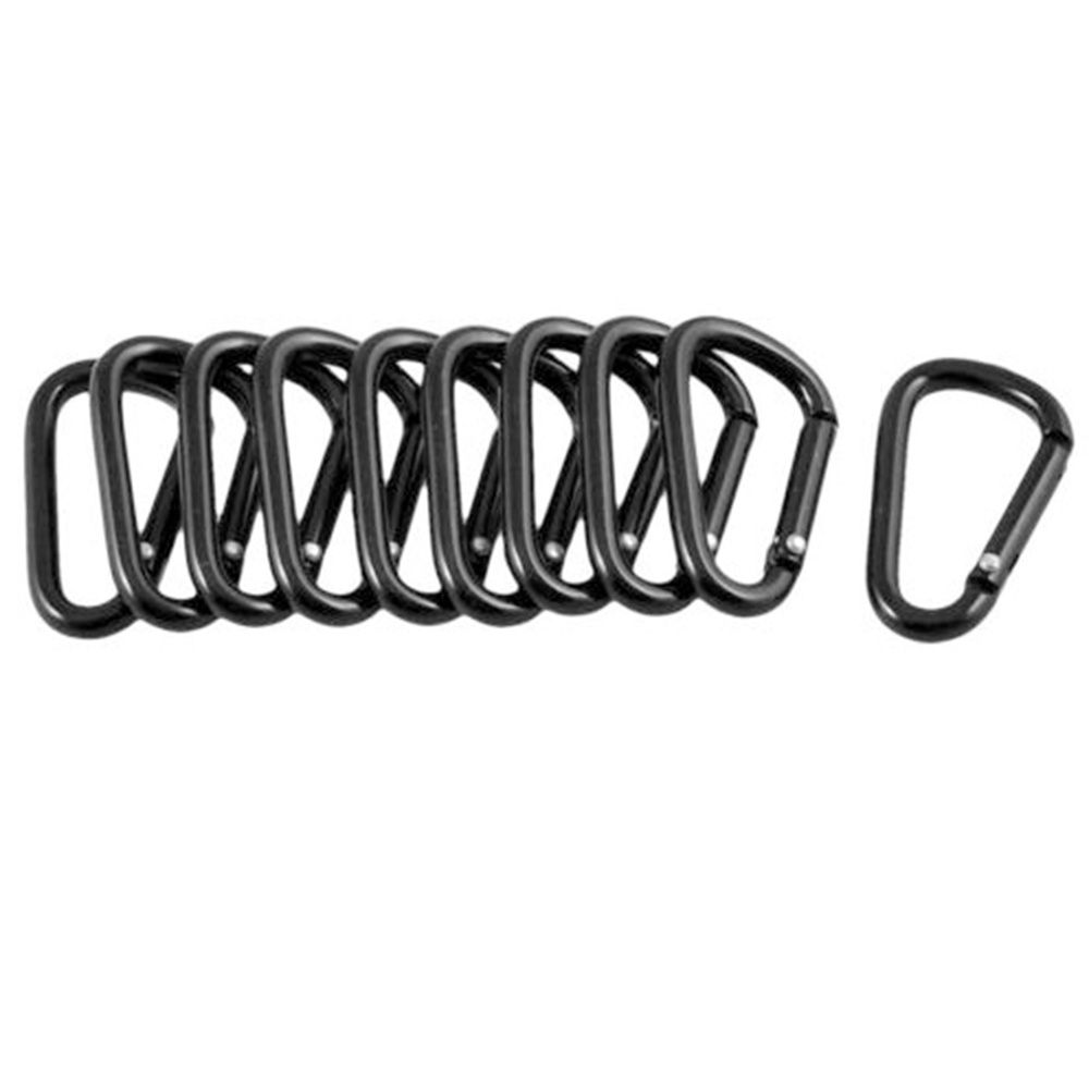 Aluminium Safety Camping Hiking Hook Buckle Keychain Alloy Carabiner Black Climbing Button