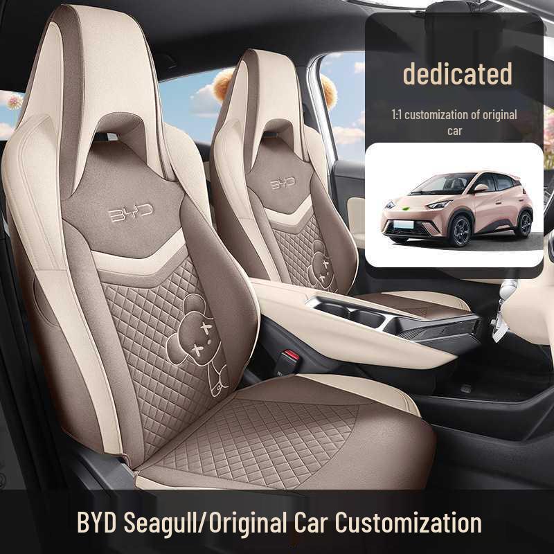 BYD Seagull Fabric Linen Cartoon Seat Cushion for Five-Seater Cars