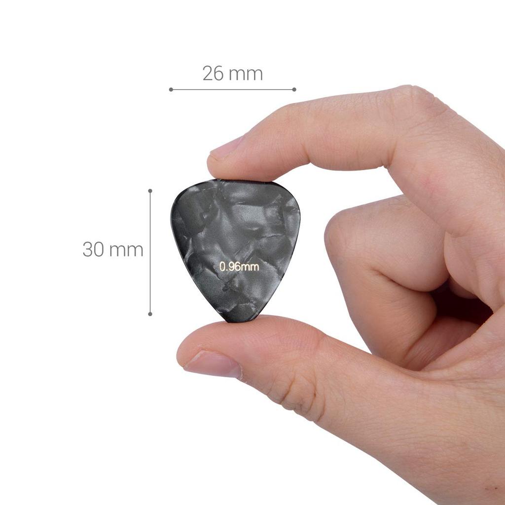 Kwmobile 9x Guitar Pick 3 Thickness Set Picks Electric Acoustic String Instruments 3 Colors Set of 9 - 0.46mm / 0.71mm / 0.96mm -