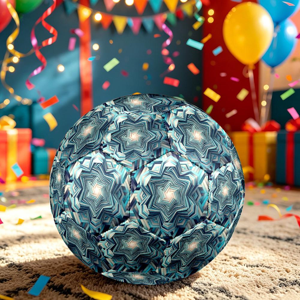 1pc Geometric Themed Soccer Ball, Size 5, Lightweight PVC Material, Outdoor Training Soccer Ball Gift. q62278