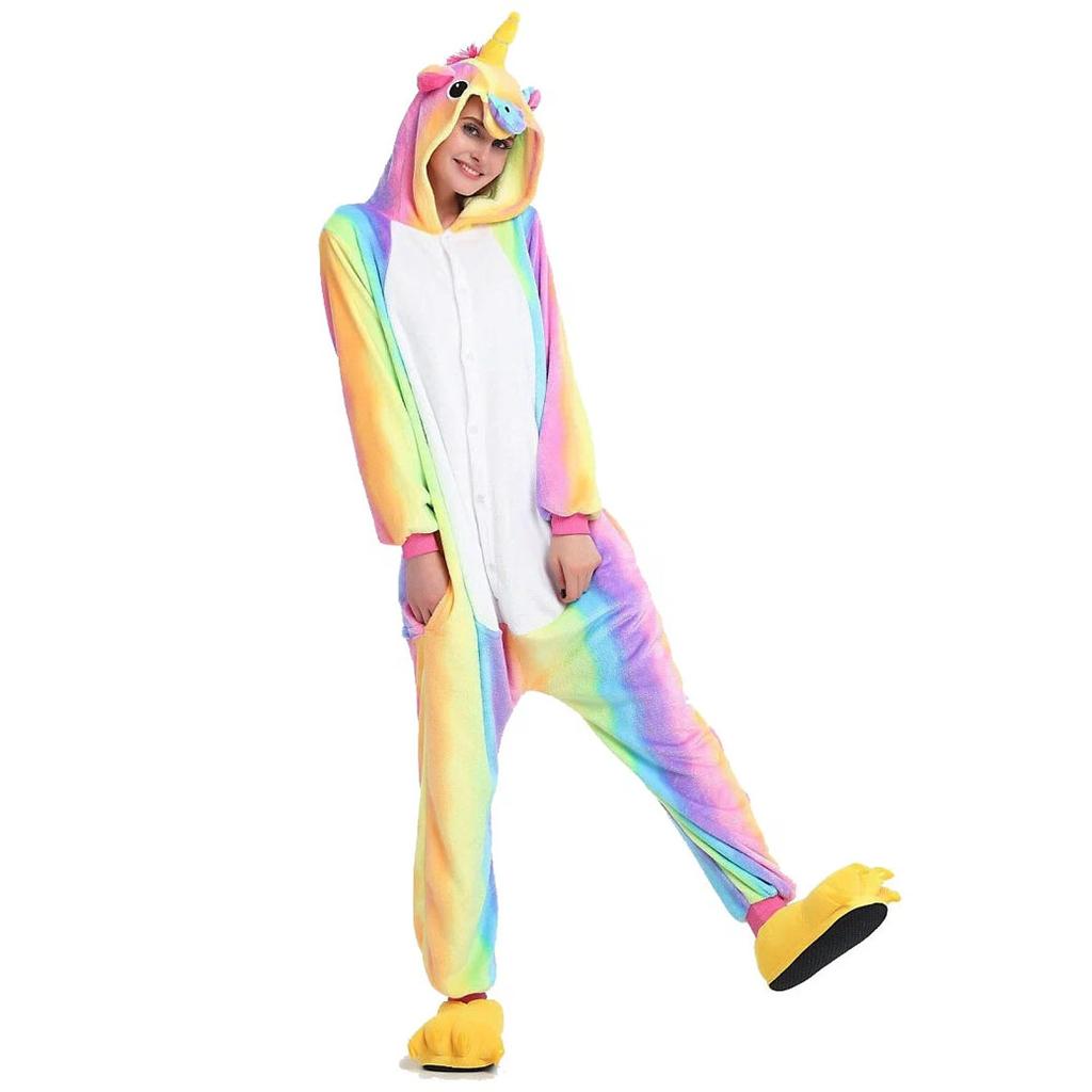 Фланелевая пижама кигуруми для взрослых с животными, пандой, пижамы с небесными звездами и единорогом, женские пижамы кугуруми для косплея, комбинезоны, одежда для сна с обувью