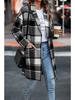 Autumn European & American Plaid Lapel Women's Casual Blazer