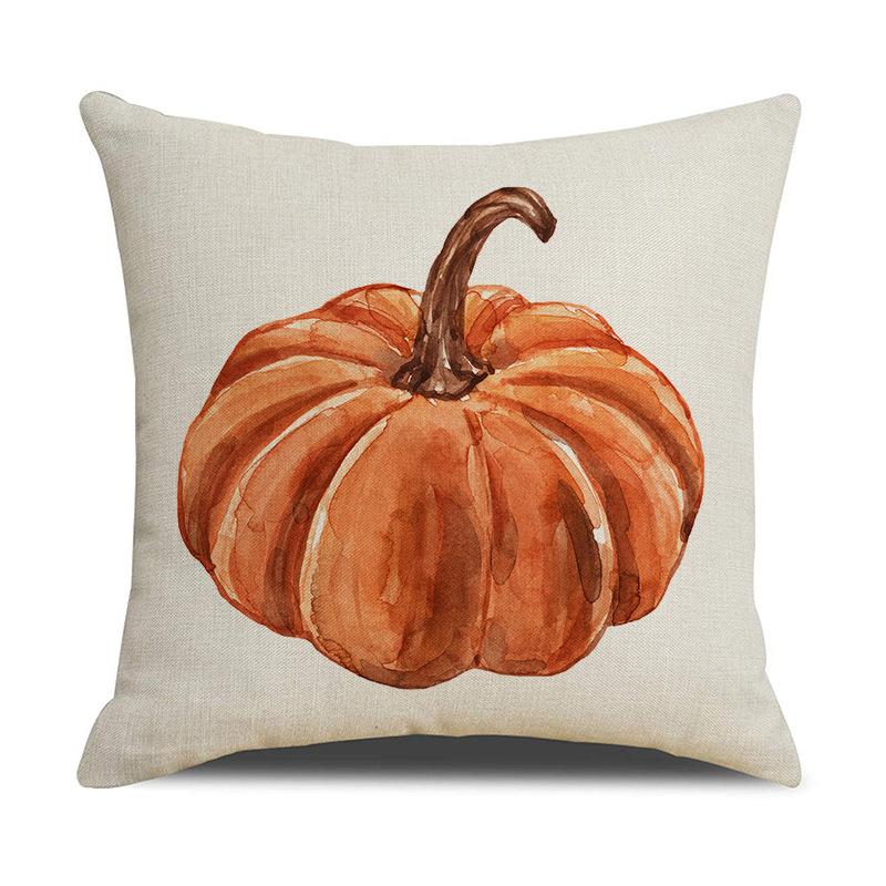 Fall Thanksgiving Throw Pillow Covers 18x18 Set of 4 Pumpkin Maple Leaf Decorative Cushion Cases for Sofa Couch Farmhouse Home Decor