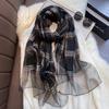 Luxury Silk Wool Scarf Women Plaid Long Foulard Female Glitter Shawl Wrap for Ladies Hijab Spring Winter Thin Warm Scarves
