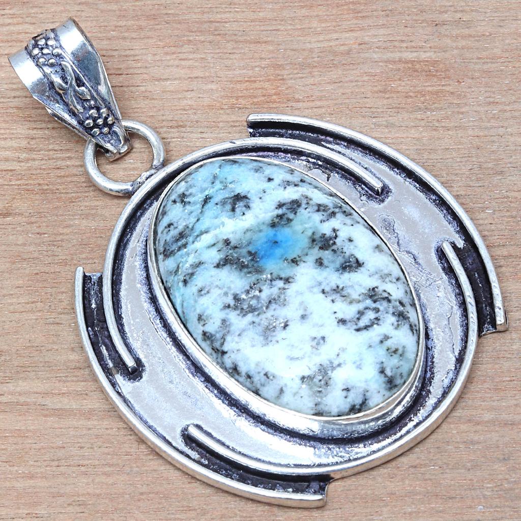 Подвеска K2 Jasper Gemstone Handmade Gift For HerAntique Silver Jewelry 2"
