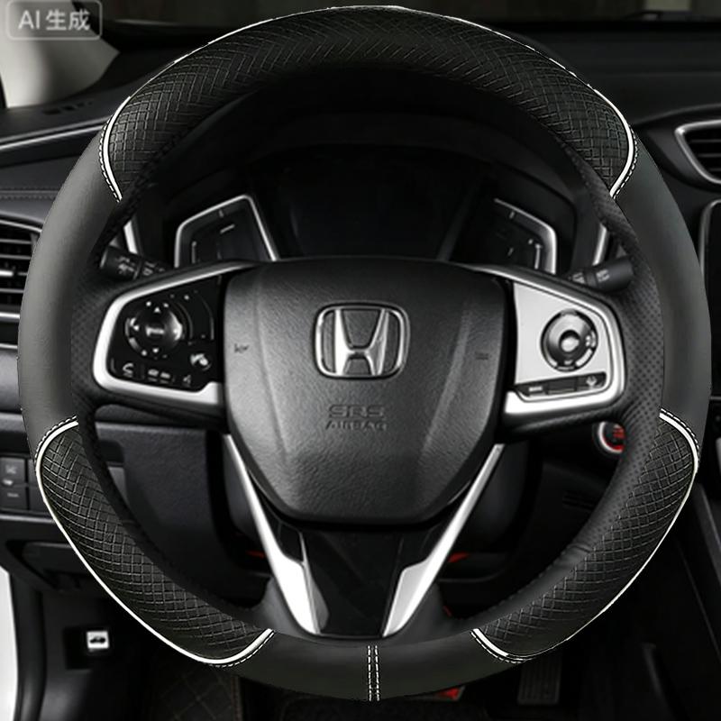 ZLQ4 Hand-Stitched Black Microfiber Leather Steering Wheel Cover For Honda Civic 10 2016-2019 CRV CR-V 2017-2019 Clarity 2016-2018