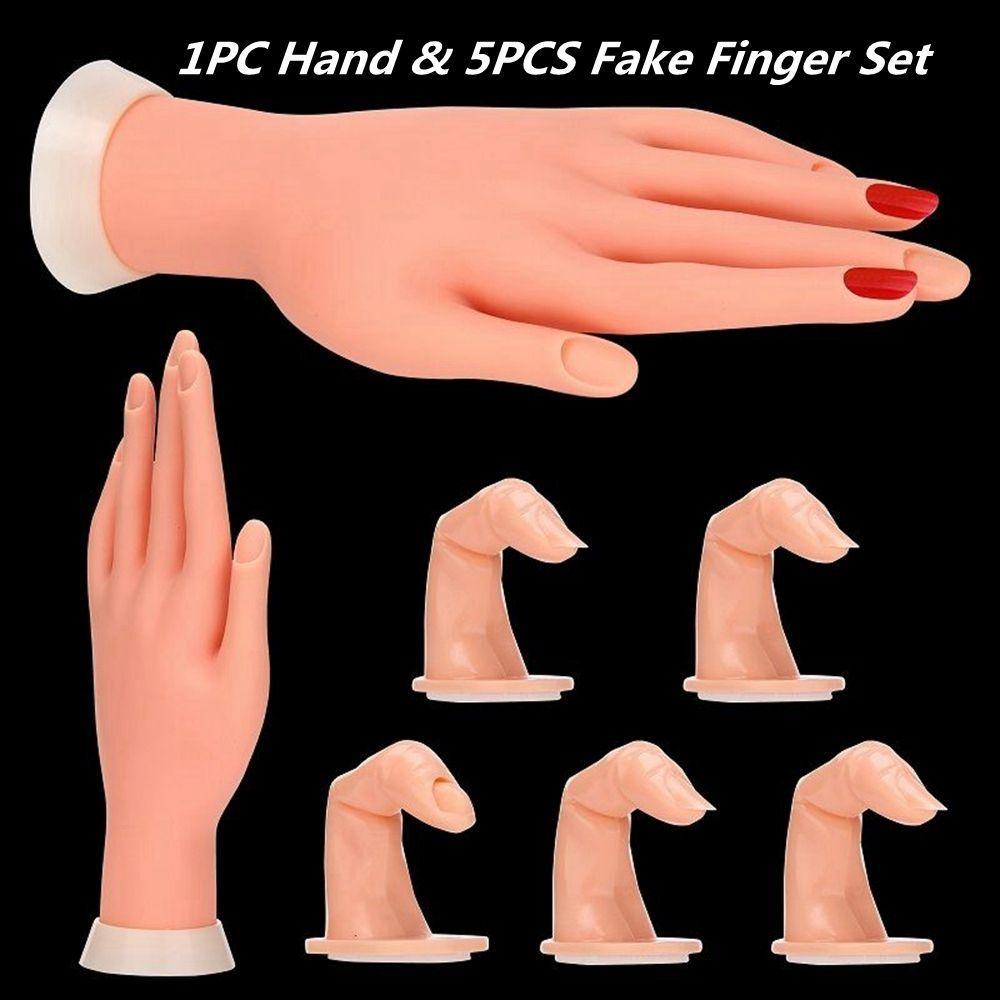 Модель Дисплей Тренажер Инструменты Пластиковый Поддельный Палец Акриловый Гелевый Накладной Руки Инструмент Для Обучения Искусству Ногтей