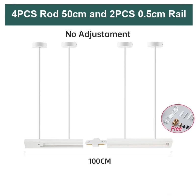 Комплект светильников на рельсах с 2 проводами, светильник на 0,5 м, светодиодный светильник на рельсах для гостиной, прямые/Г-образные разъемы, потолочная коробка