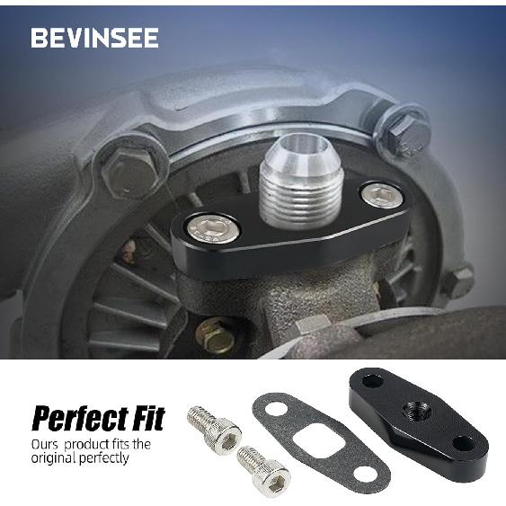 Bevinsee Turbo Oil Supply Feed Inlet Flange Adapter Compatible with GT42 GT47 GT40 1/8"npt Oil Feed Inlet Flange GT series Turbochargers, 6061