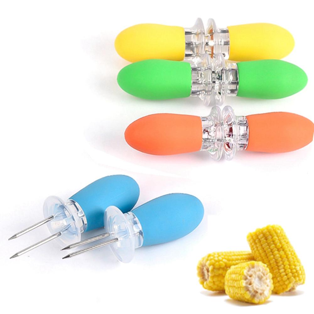 Home for Camping Picnic Cooking BBQ Supplies BBQ Prong Set Corn Skewer Fruit Forks Corn Holder