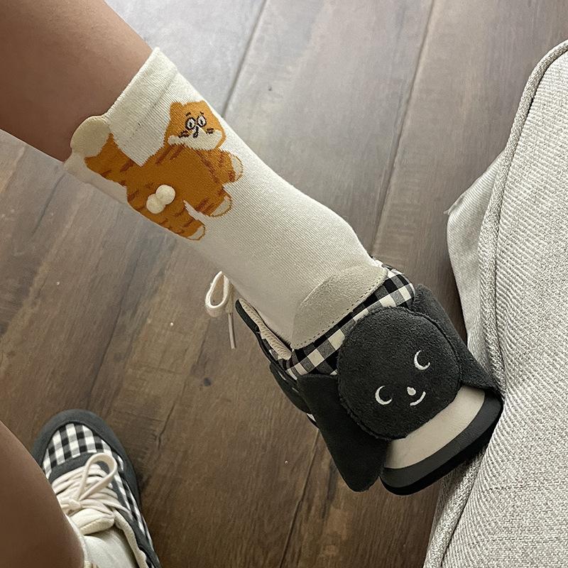 Милые мультяшные 3D забавные носки-пузыри с котиками, мягкие бесшовные удобные носки до середины икры, влагоотводящие носки-гольфы