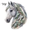 Floral Horse Fabric Craft Patchwork Kit, DIY Home Decor Sewing Kit for Adults, Handmade Wall Artistic Applique Set