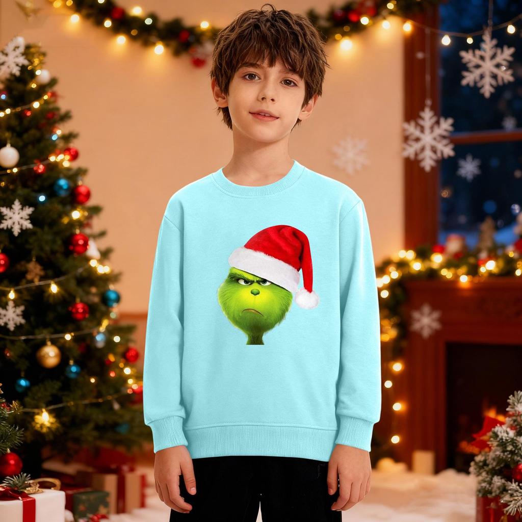 Рождественский свитшот для мальчиков и девочек, уродливая рождественская футболка, свитшот с круглым вырезом, для малышей, с длинным рукавом, пуловер, наряд, топы