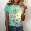 Футболка с рисунком коровы и мультяшным животным, 3D-принтом, для мужчин и женщин, модная футболка с круглым вырезом, коротким рукавом, футболки с цветочным принтом и бабочкой