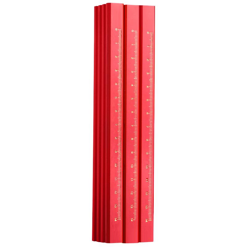 Red-Core Square-Shank Woodworking Pencil - Engineering & Woodworking Tool, Roll-Resistant