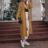 Women's Autumn And Winter Solid Color Loose Knit Sweater Mid-Length Hooded Jacket Sweater